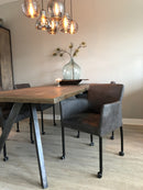 Eetkamerstoel Randy in donkergrijs PU-leder