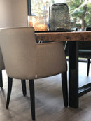 Eetkamerstoel Soho in zilver/bronskleurig PU-leder