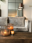 Hoekbank Anneloes in champagnekleur velours - 280x280 cm