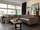 Hoekbank Anneloes in champagnekleur velours - 280x280 cm
