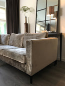 Hoekbank Anneloes in champagnekleur velours - 280x280 cm
