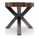 Eettafel Claire rond met robuust blad en oud stalen spinpoot